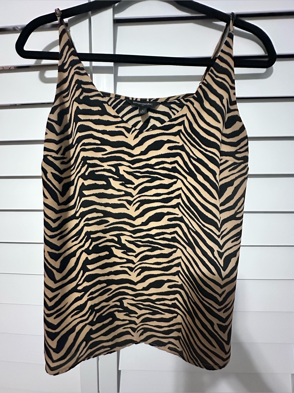 Banana Republic Zebra Print Cami Tank - Black & Tan